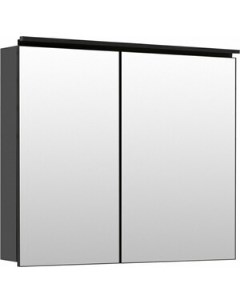 Зеркальный шкаф Алюминиум 90х76 5 с подсветкой черный 261760 De aqua