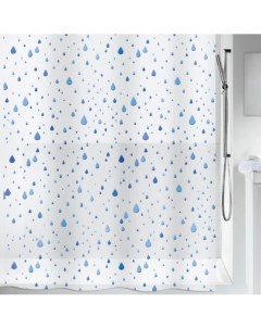 Штора для ванной комнаты Waterdrop 180х200см цвет сине голубой Spirella