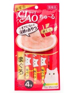 Лакомство для кошек Чао Чуру желтоперый тунец пюре 0 056 кг Inaba