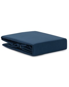Простыня с контрастным кантом 240 х 270 см Essential тёмно синий Tkano