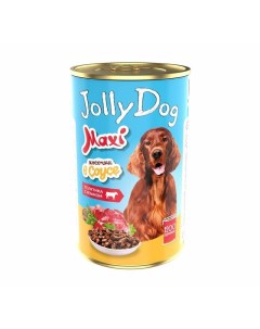 Jolly Dog влажный корм для взрослых собак всех пород с телятиной и языком кусочки в соусе в консерва Зоогурман