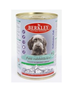 4 для взрослых собак всех пород паштет с кроликом и рисом в консервах 400 г Berkley
