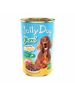 Jolly Dog влажный корм для взрослых собак всех пород с индейкой и уткой кусочки в соусе в консервах  Зоогурман