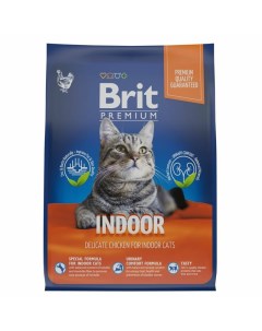 Premium Cat Indoor полнорационный сухой корм для кошек домашнего содержания с курицей Brit*