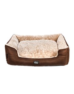 Лежак прямоугольный для кошек и собак 55x45x16 см размер S коричневый Rurri