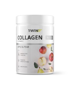 Комплекс Коллаген с витамином С со вкусом яблоко груша 30 порций 180 г Collagen 1win