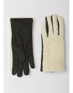 Тёплые чёрно белые перчатки Elis