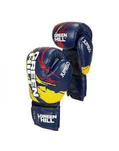 Перчатки для тайского бокса JUMBO сине желтые 12oz Green hill