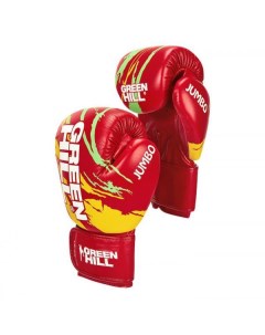 Перчатки для тайского бокса JUMBO красно желтые 16oz Green hill