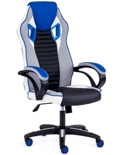 Игровое компьютерное кресло PILOT кож зам ткань черный перфорированный св серый синий 36 6 06 TW 14  Tetchair