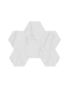 Мозаика Alba White AB01 Hexagon Полир 25x28 5 Estima