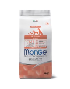 Dog Speciality Monoprotein All Breeds Adult Корм сух лосось рис д соб всех пород 2 5 кг Monge