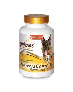 Unitabs BrewersComplex Q10 Витамины с пивными дрожжами д крупных собак 100таб уп Экопром