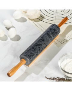 Скалка из мрамора 45 5 5 см цвет чёрный Magistro