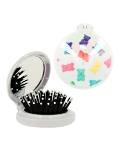Расческа для волос с зеркалом с принтом разноцветные мишки Miss pinky