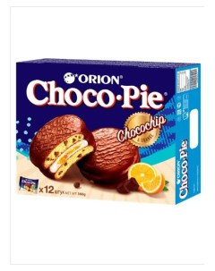 Пирожное с кусочками шоколада в глазури Choco Pie Chocochip 12шт 1уп Orion