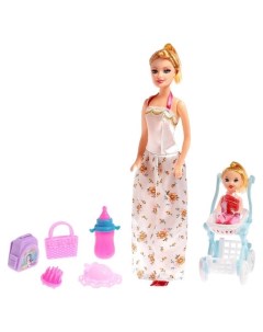 Кукла модель Мама кэтрин с малышкой коляской и аксессуарами Nnb