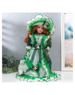 Кукла коллекционная керамика Фрейлина абигейл в изумрудном платье 40 см Nnb