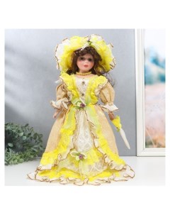 Кукла коллекционная керамика Фрейлина абигейл в сливочно жёлтом платье 40 см Nnb