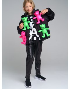 Куртка с объемными мишками в декоре для девочки Playtoday tween