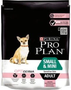 Сухой корм Purina Pro Plan для взрослых собак мелких пород с чувствительной кожей лосось и рис 3кг Purina pro plan