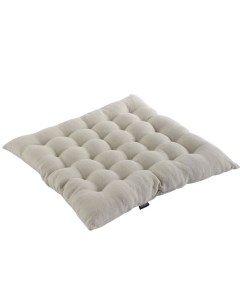 Стеганая подушка на стул из умягченного льна бежевого цвета Essential 40х40 Tkano