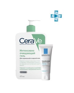 Набор Очищающий гель для нормальной и жирной кожи 473 мл Toleriane Sensitive Легкий крем для нормаль Cerave