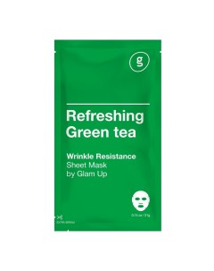 Освежающая тканевая маска с экстрактом зеленого чая 21 г Glam up