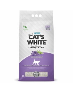 Lavender наполнитель для кошачьего туалета комкующийся с нежным ароматом лаванды 5 л Cat's white