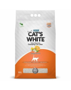 Orange наполнитель для кошачьего туалета комкующийся с ароматом апельсина Cat's white