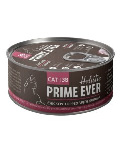 3B влажный корм для кошек с цыпленком и креветками кусочки в желе в консервах 80 г Prime ever