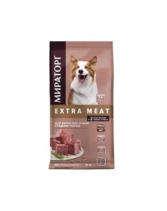 EXTRA MEAT Сухой корм для собак средних пород от 1 года говядина Black Angus 10 кг Мираторг
