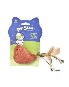 Игрушка для кошек ПТИЧКА с мятой с перьями Pet star