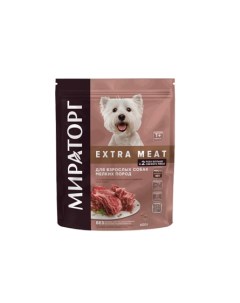EXTRA MEAT Сухой корм для собак мелких пород от 1 года говядина Black Angus 600 гр Мираторг