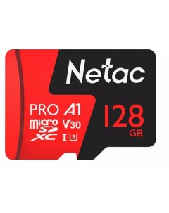 Карта памяти 128Gb P500 Pro MicroSDHC NT02P500PRO 128G R с переходником под SD Netac