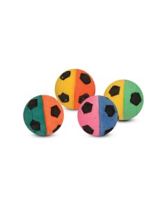 Игрушка для кошек Мяч футбольный разноцветный d40мм уп 4шт Триол