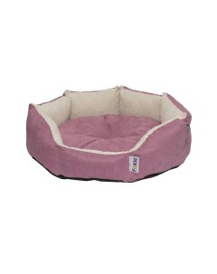 Лежак для животных Colour Real 50х48х13см овальный c двухсторонним матрасом темно розовый Foxie