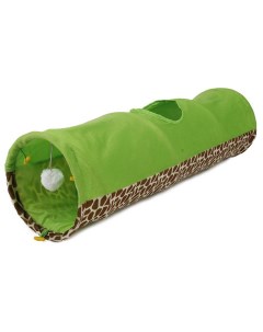 Тоннель для кошек шуршащий зеленый с игрушкой 25х90см полиэстер Major