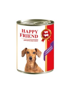 Корм для собак с говядиной и бараниной банка 410г Happy friend