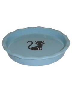Миска для животных Black Cat голубая керамическая 15 5х15 5х2 5см 150мл Foxie