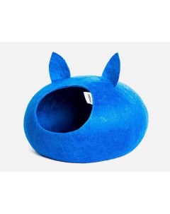Домик слипер для кошек WoolPetHouse с ушками синий 40х40х20см Зообалу