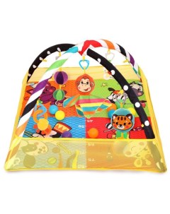 Развивающий коврик Цирк с ростометром дугами и подвесными игрушками и шариками в комплекте 939869 Жирафики