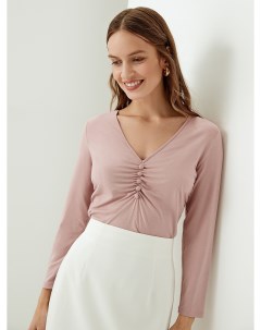 Блуза с драпировкой розовая Elis