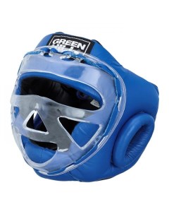 Боксерский шлем safe на шнуровке Синий Green hill