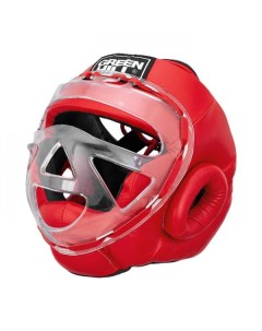 Боксерский шлем safe на шнуровке Красный Green hill
