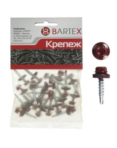 Саморез кровельный диаметр 4 8х29 мм 20 шт красный пакет Bartex