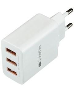 Сетевое зарядное устройство H 05 3 USB 5В 42A Smart IC белый Canyon