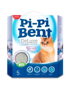 DeLuxe Clean Cotton Наполнитель комкующийся д кошек 5кг Pi-pi bent