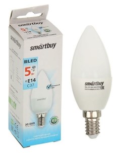 Лампа Cветодиодная C37 E14 5 Вт 4000 К дневной белый свет Smartbuy