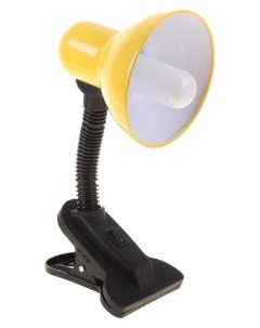 Настольная лампа на прищепке с кнопкой жёлтая провод 78 см Кнр